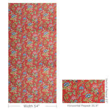 Load image into Gallery viewer, Brunschwig &amp; Fils Veronique Print Fabric / Red