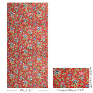 Brunschwig & Fils Veronique Print Fabric / Red