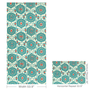 Brunschwig & Fils Mayenne Print Fabric / Aqua
