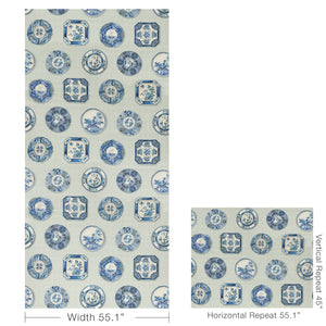 Brunschwig & Fils Bonchamp Print Fabric / Blue