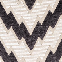 Load image into Gallery viewer, Schumacher Florentine Chevron Velvet Fabric 80220 / Black
