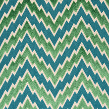 Load image into Gallery viewer, Schumacher Florentine Chevron Velvet Fabric 80221 / Emerald