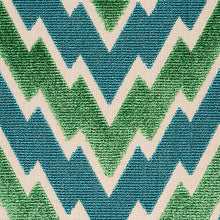 Load image into Gallery viewer, Schumacher Florentine Chevron Velvet Fabric 80221 / Emerald