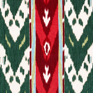 Schumacher Samar Ikat Velvet Fabric 80241 / Green