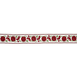 Schumacher Saranda Flower Embroidery Tape Trim 80390 / Cardinal