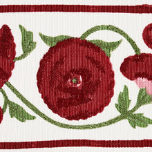 Load image into Gallery viewer, Schumacher Saranda Flower Embroidery Tape Trim 80390 / Cardinal