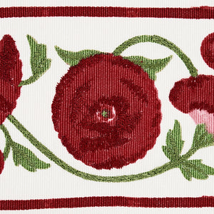 Schumacher Saranda Flower Embroidery Tape Trim 80390 / Cardinal