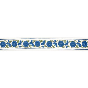 Schumacher Saranda Flower Embroidery Tape Trim 80392 / Royal