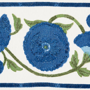 Schumacher Saranda Flower Embroidery Tape Trim 80392 / Royal
