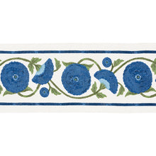 Load image into Gallery viewer, Schumacher Saranda Flower Embroidery Tape Trim 80392 / Royal