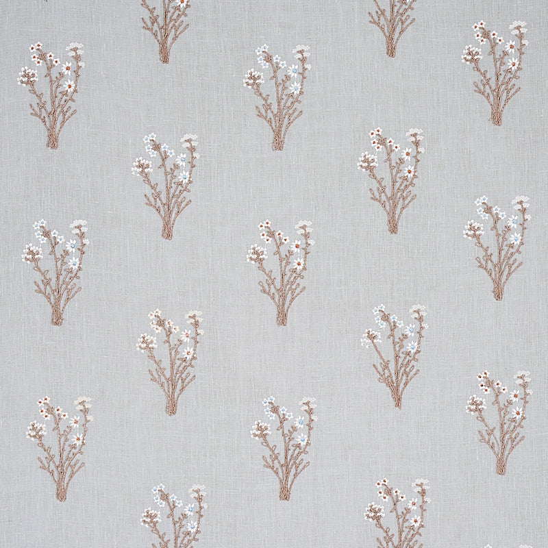 Schumacher Stora Embroidery Fabric 80400 / Mineral