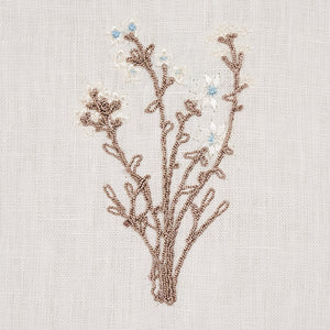 Schumacher Stora Embroidery Fabric 80401 / Ivory