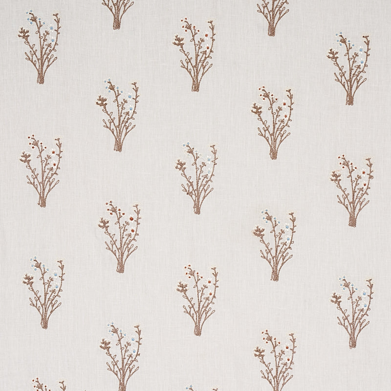 Schumacher Stora Embroidery Fabric 80401 / Ivory