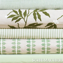 Load image into Gallery viewer, Schumacher Lilla Embroidery Fabric 80430 / Olive On Neutral