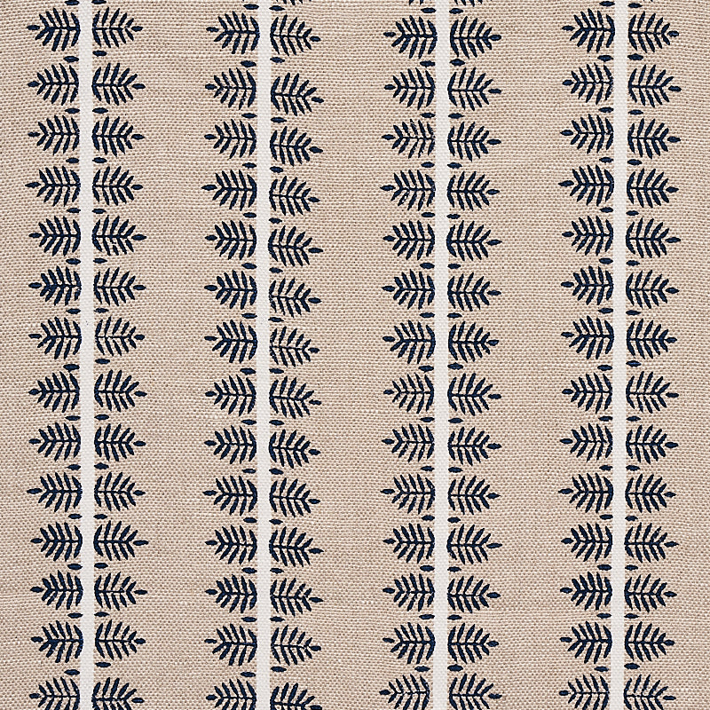 Schumacher Alva Hand Block Print Fabric 80522 / Blue