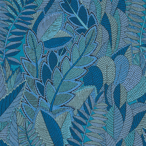 Schumacher Japura Forest Fabric 80563 / Blues