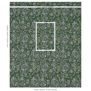 Schumacher Pallay Épinglé Fabric 80620 / Emerald