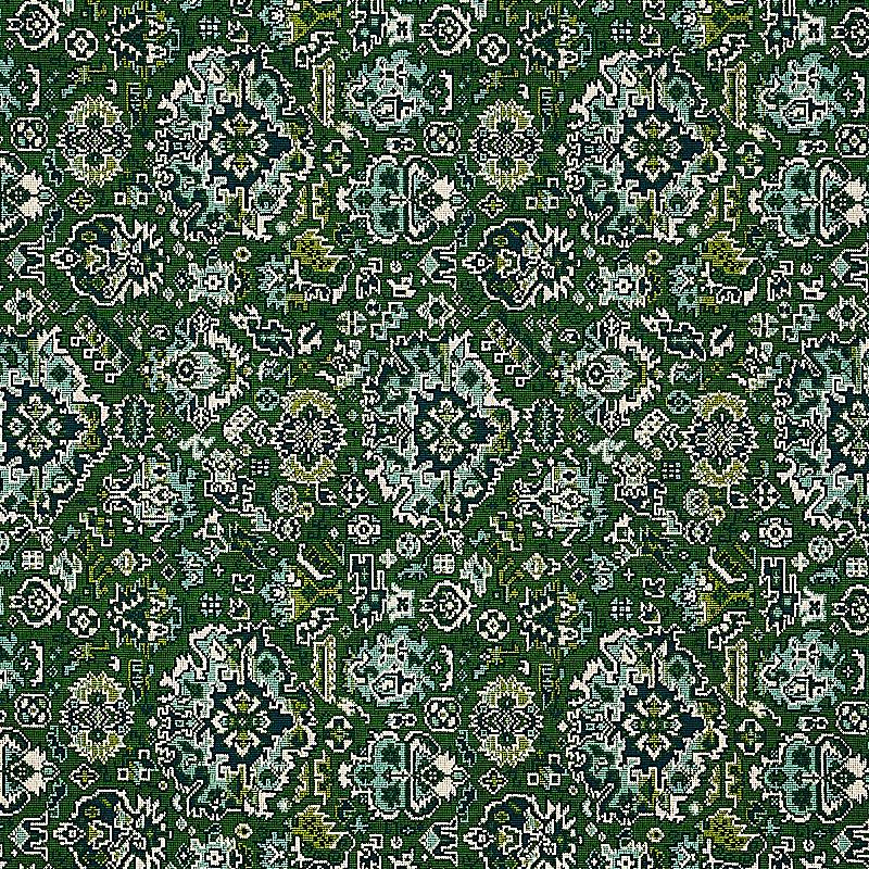 Schumacher Pallay Épinglé Fabric 80620 / Emerald