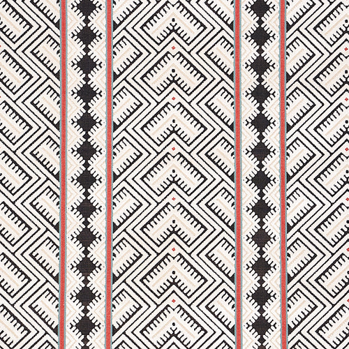 Schumacher Parvin Velvet Fabric 80650 / Black And Ivory
