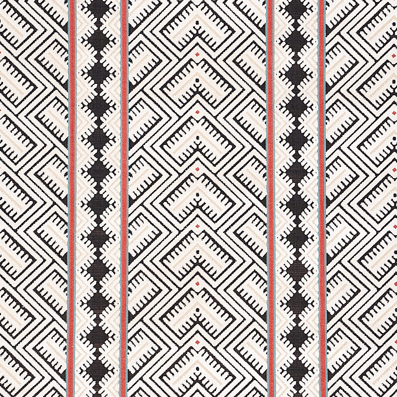 Schumacher Parvin Velvet Fabric 80650 / Black And Ivory