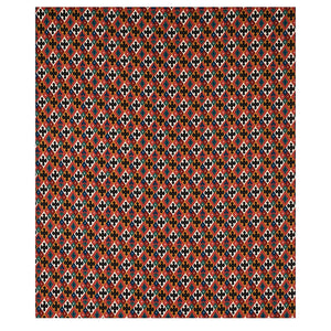 Schumacher Sasha Diamond Ikat Fabric 80661 / Rose And Saffron
