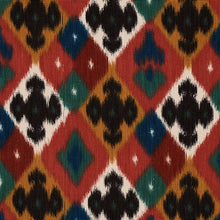 Load image into Gallery viewer, Schumacher Sasha Diamond Ikat Fabric 80661 / Rose And Saffron