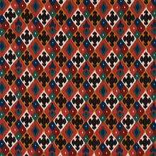 Load image into Gallery viewer, Schumacher Sasha Diamond Ikat Fabric 80661 / Rose And Saffron