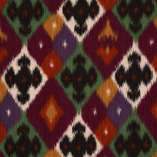 Load image into Gallery viewer, Schumacher Sasha Diamond Ikat Fabric 80662 / Jade And Plum