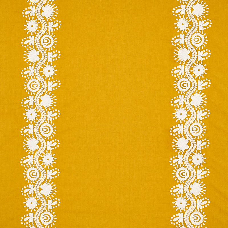 Schumacher Theodora Embroidery Fabric 80740 / Saffron
