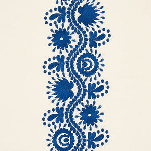 Schumacher Theodora Embroidery Fabric 80741 / Blue