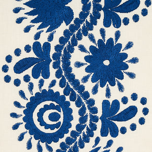Schumacher Theodora Embroidery Fabric 80741 / Blue