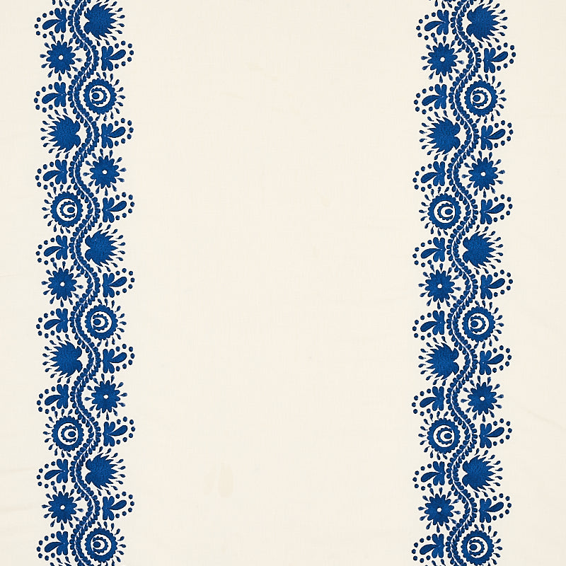 Schumacher Theodora Embroidery Fabric 80741 / Blue