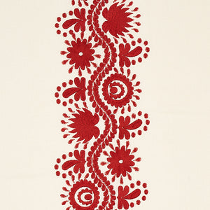 Schumacher Theodora Embroidery Fabric 80742 / Red