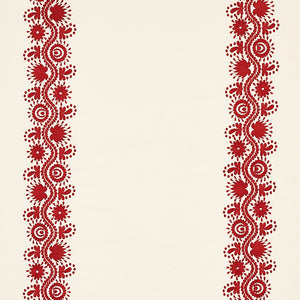 Schumacher Theodora Embroidery Fabric 80742 / Red