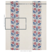 Load image into Gallery viewer, Schumacher Anatolia Embroidery Fabric 80750 / Blue &amp; Red