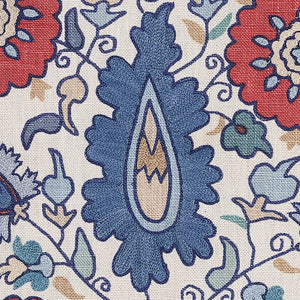 Schumacher Anatolia Embroidery Fabric 80750 / Blue & Red