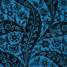 Load image into Gallery viewer, Schumacher Saz Paisley Silk Velvet Fabric 80780 / Blue