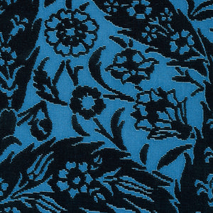 Schumacher Saz Paisley Silk Velvet Fabric 80780 / Blue
