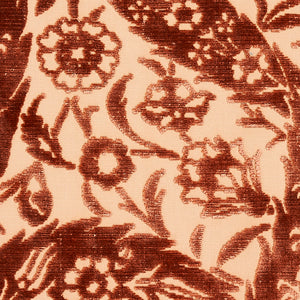 Schumacher Saz Paisley Silk Velvet Fabric 80781 / Terracotta
