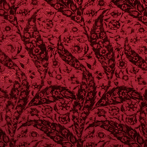 Schumacher Saz Paisley Silk Velvet Fabric 80782 / Burgundy