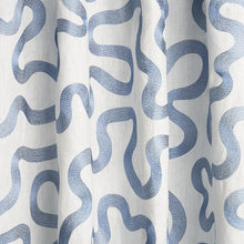 Load image into Gallery viewer, Schumacher Riley Embroidery Fabric 80790 / Navy On Natural