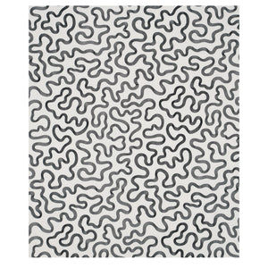 Schumacher Riley Embroidery Fabric 80791 / Black On Natural