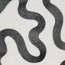 Load image into Gallery viewer, Schumacher Riley Embroidery Fabric 80791 / Black On Natural