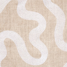 Load image into Gallery viewer, Schumacher Riley Embroidery Fabric 80792 / Ivory On Natural