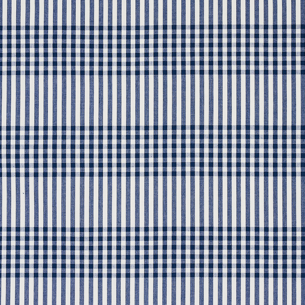 Schumacher Bergen Plaid Fabric 80802 / Navy