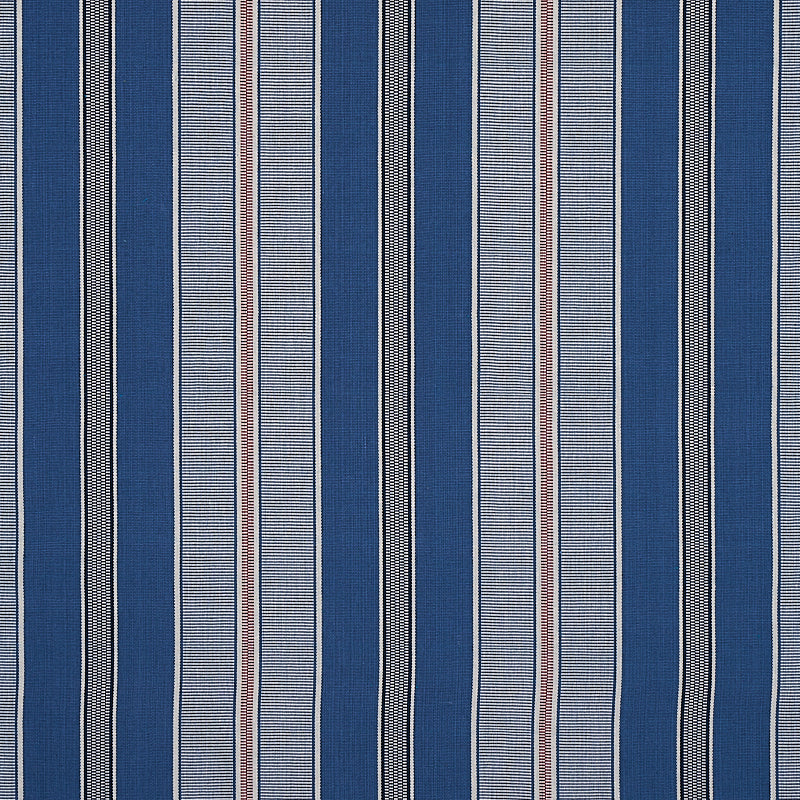 Schumacher Scoop Hand Woven Stripe Fabric 80810 / Neptune