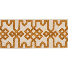 Load image into Gallery viewer, Schumacher Knotted Trellis Tape Trim 80882 / Ocher E On Unbleached