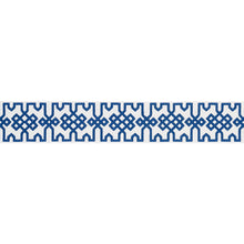 Load image into Gallery viewer, Schumacher Knotted Trellis Tape Trim 80883 / Blue On White