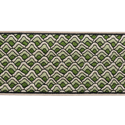Schumacher Sunrise Embroidery Tape Trim 80892 / Emerald