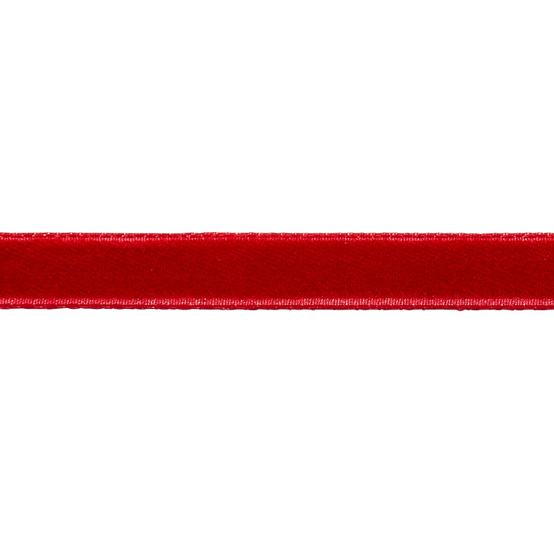 Schumacher Velvet Tape Narrow Trim 80927 / Crimson